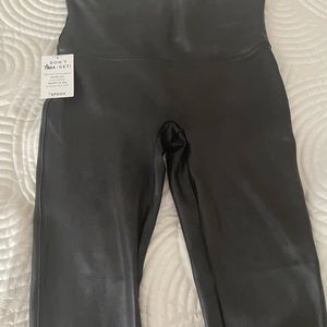 Spanx faux leather leggings (inseam petite & size medium)